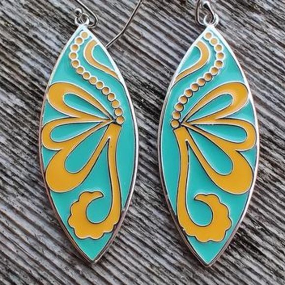 Enamel Silver Earring - Butterly (Fine Jewelry) - Picture 1 of 4